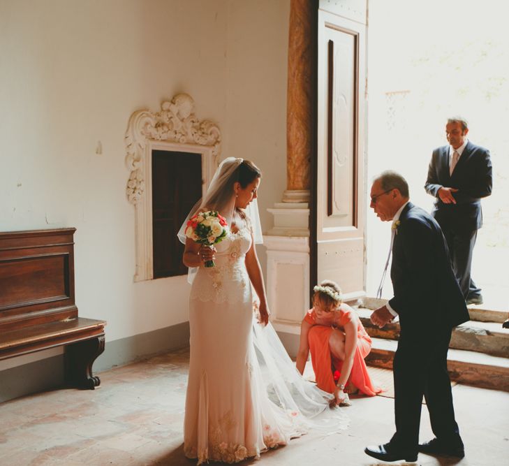 Bride in Terry Fox Wedding Dress