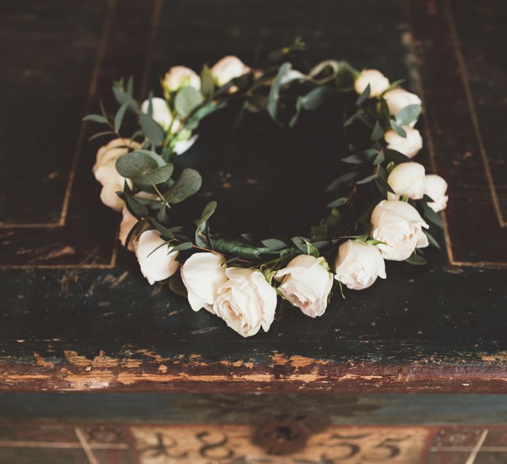 Blush Pink Rose Flower Crown | Maryanne Weddings Photography