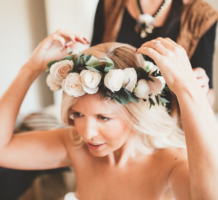 Blush Pink Rose Flower Crown | Maryanne Weddings Photography