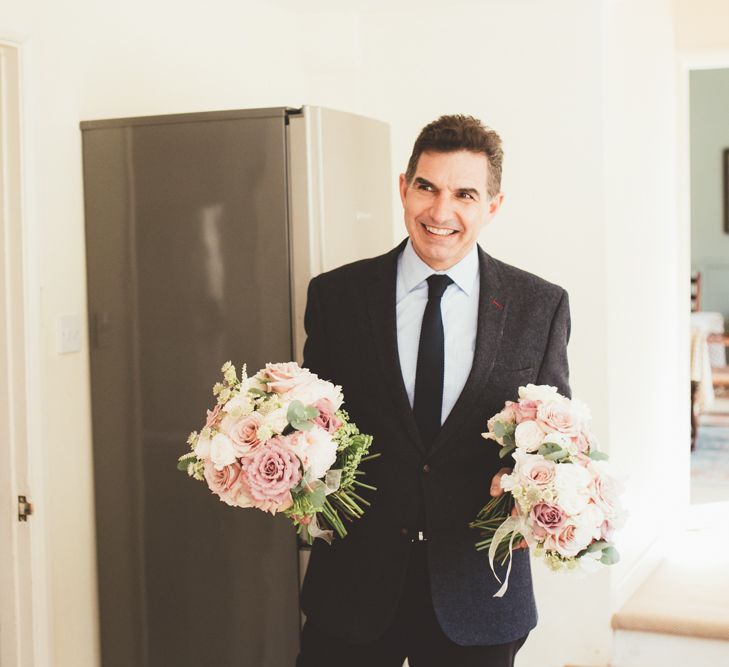 Father of the Bride with Bouquets | Maryanne Weddings Photography