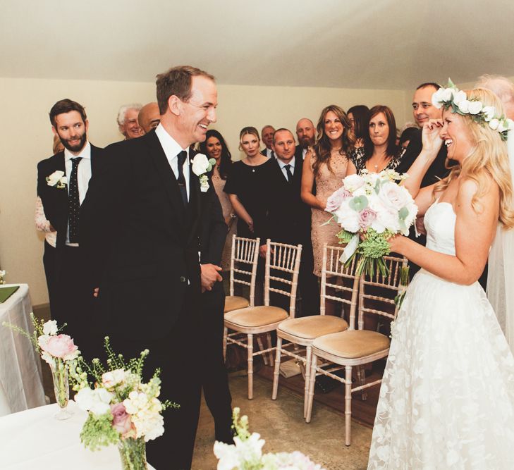 Wedding Ceremony | Bride in Kate Halfpenny London Eseme Bridal Gown | Maryanne Weddings Photography