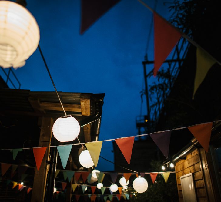 Hanging Paper Lanterns & Colourful Bunting