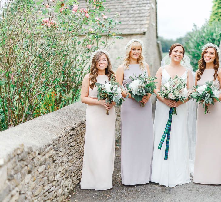 Pink Hued ASOS Bridesmaid Dresses | Bride in Ellis Bridal Gown | Romantic Pastel Wedding at Cripps Barn | White Stag Wedding Photography | Dan Hodge Wedding Films