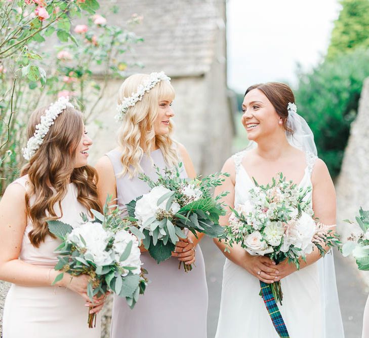 Pink Hued ASOS Bridesmaid Dresses | Bride in Ellis Bridal Gown | Romantic Pastel Wedding at Cripps Barn | White Stag Wedding Photography | Dan Hodge Wedding Films