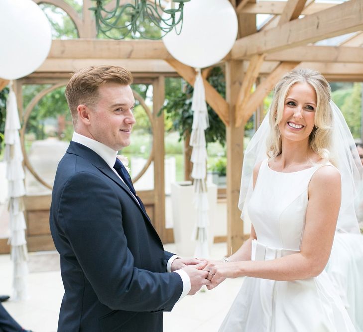 Wedding Ceremony | Bride in Sassi Holdford Bryony Wedding Dress | Pastel Wedding at Gaynes Park | Anneli Marinovich Photography