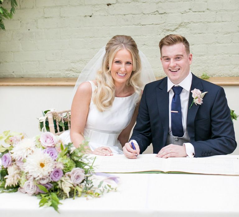 Wedding Ceremony | Bride in Sassi Holdford Bryony Wedding Dress | Pastel Wedding at Gaynes Park | Anneli Marinovich Photography