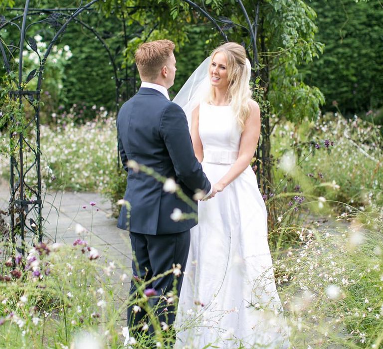 Bride in Sassie Holdford Bryony Wedding Dress | Pastel Wedding at Gaynes Park | Anneli Marinovich Photography