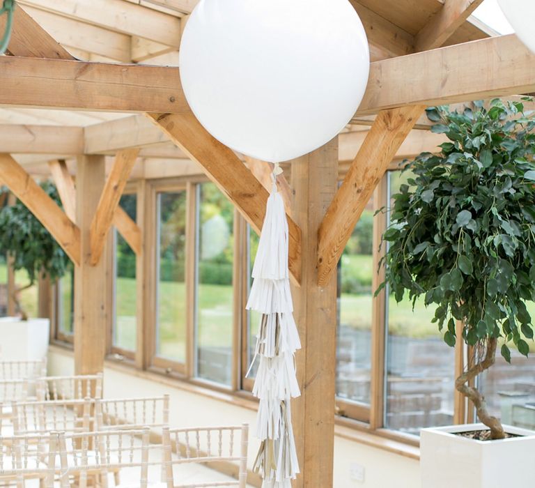 Giant Balloons with Tissue Tassels | Pastel Wedding at Gaynes Park | Anneli Marinovich Photography