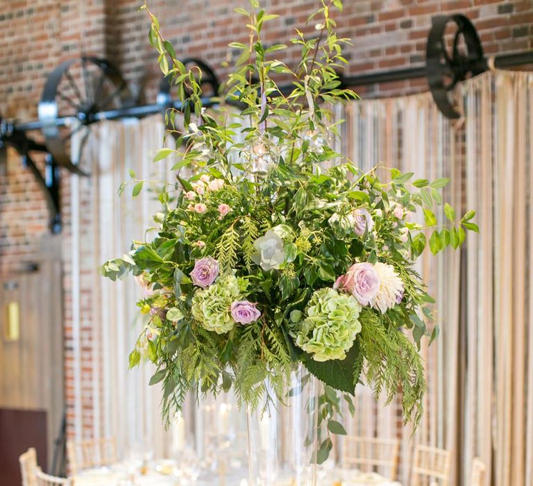 Tall Floral Centrepiece | Pastel Wedding at Gaynes Park | Anneli Marinovich Photography