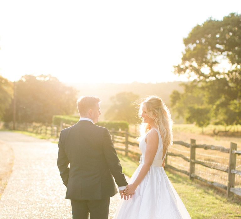 Sunset | Bride in Sassie Holdford Bryony Wedding Dress | Pastel Wedding at Gaynes Park | Anneli Marinovich Photography