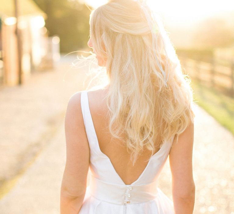 sunset | Bride in Sassie Holdford Bryony Wedding Dress | Pastel Wedding at Gaynes Park | Anneli Marinovich Photography