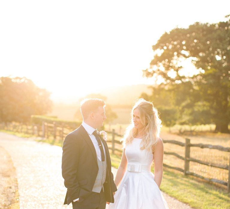 Sunset | Bride in Sassie Holdford Bryony Wedding Dress | Pastel Wedding at Gaynes Park | Anneli Marinovich Photography