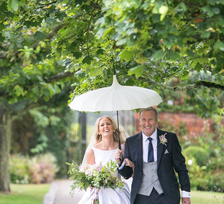 Bride in Sassi Holford Bryony Wedding Dress | Pastel Wedding at Gaynes Park | Anneli Marinovich Photography