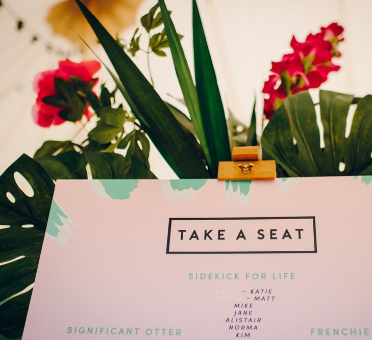 Tropical Table Plan For Wedding