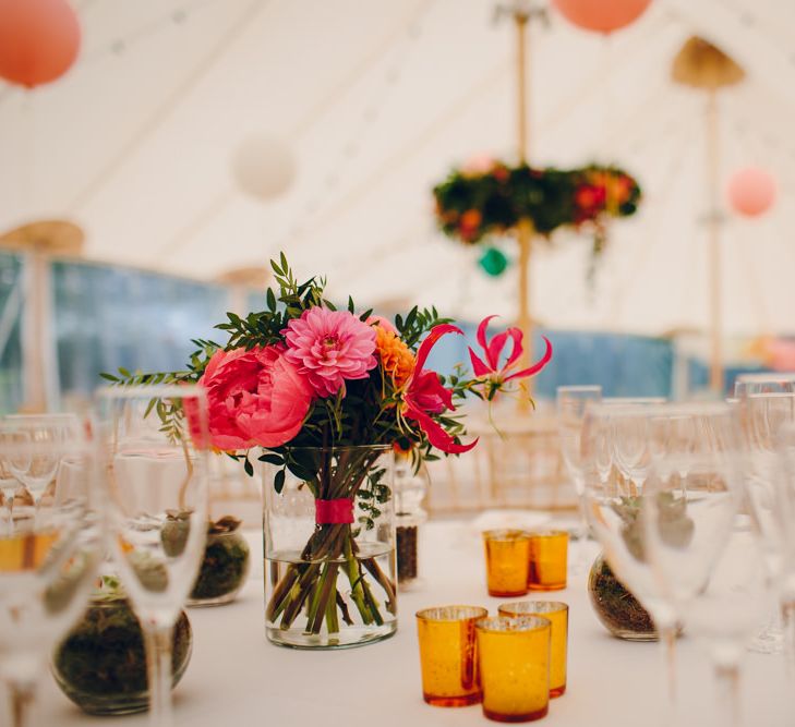 Bright Pink Peonies For A PapaKata Sperry Tent Wedding With Bride In Separates & Images From Amy B Photography