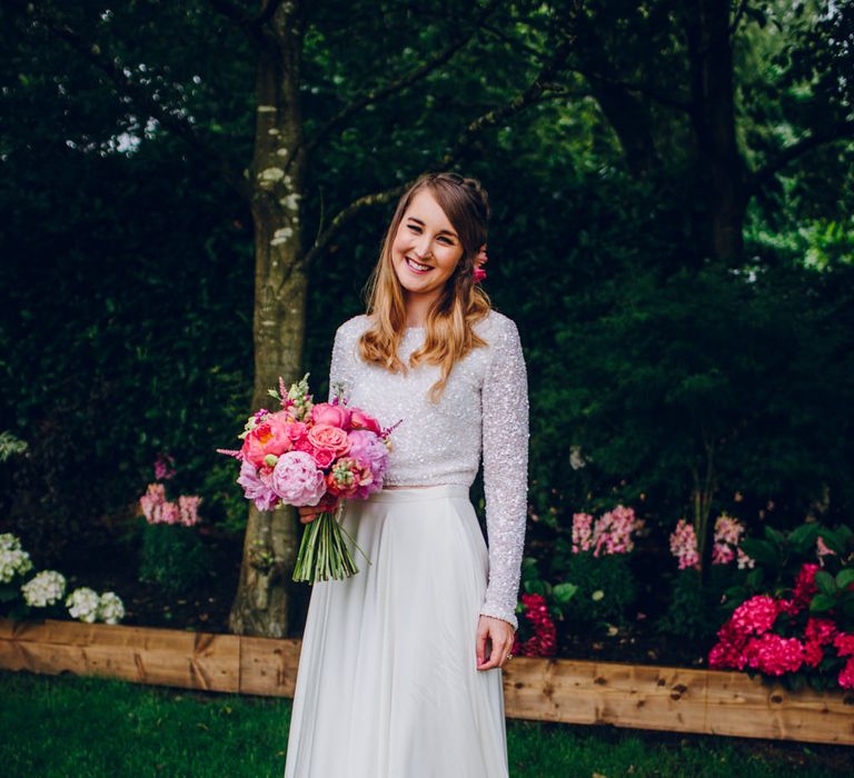 Bright Pink Peonies For A PapaKata Sperry Tent Wedding With Bride In Separates & Images From Amy B Photography