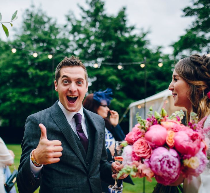 Bright Pink Peonies For A PapaKata Sperry Tent Wedding With Bride In Separates & Images From Amy B Photography