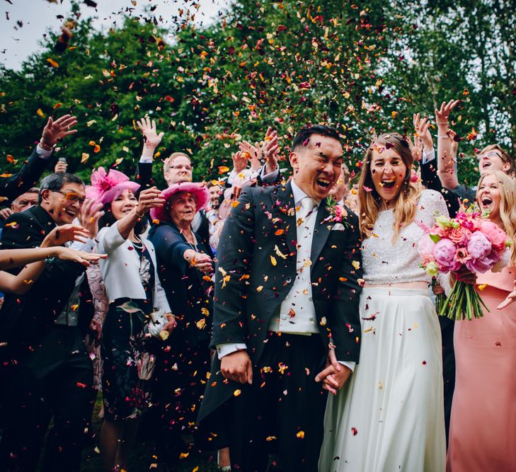 Bright Pink Peonies For A PapaKata Sperry Tent Wedding With Bride In Separates & Images From Amy B Photography