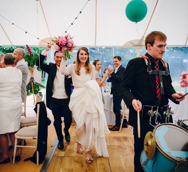 Bright Pink Peonies For A PapaKata Sperry Tent Wedding With Bride In Separates & Images From Amy B Photography