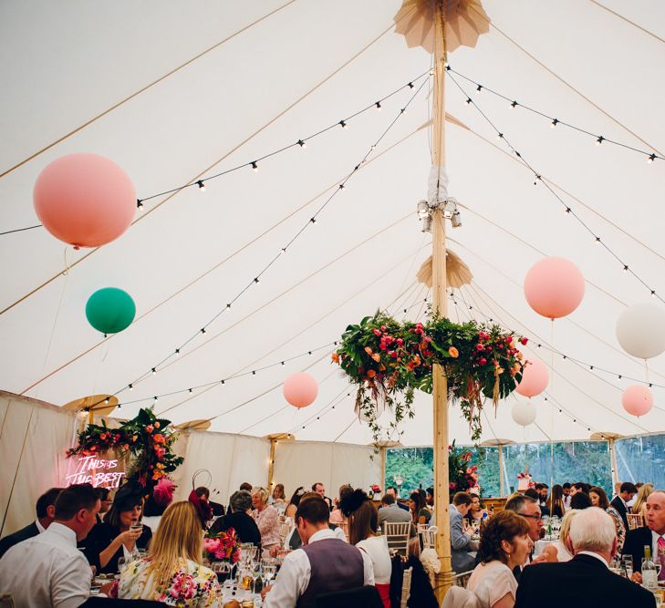 Bright Pink Peonies For A PapaKata Sperry Tent Wedding With Bride In Separates & Images From Amy B Photography