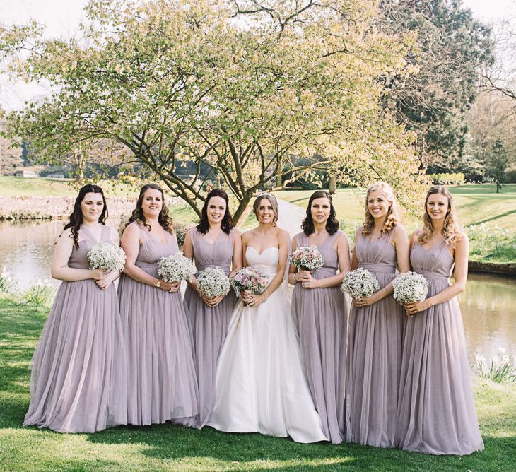 Bridesmaids in Heather Chiffon Yours Truly Dresses | Bride in Ronald Joyce Wedding Dress | The Orangery Maidstone | Lucie Watson Photography | TDH Media Films