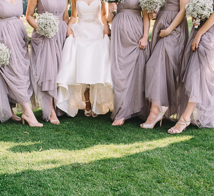 Bridesmaids in Heather Chiffon Yours Truly Dresses | Bride in Ronald Joyce Wedding Dress | The Orangery Maidstone | Lucie Watson Photography | TDH Media Films