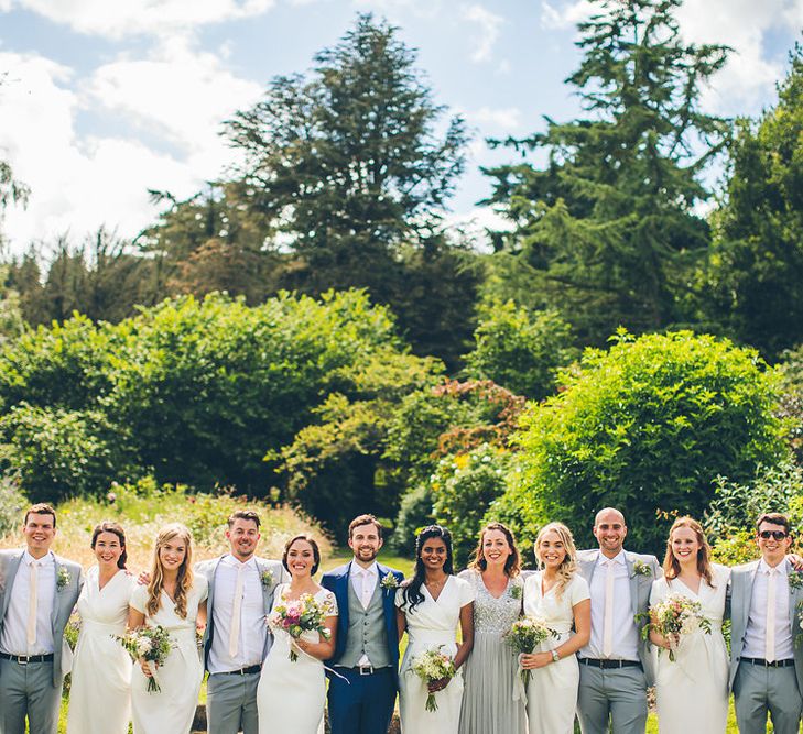 Elia By Pronovias Wedding Dress Bridesmaids In White Dresses Walcot Hall Wedding Venue With Images From The Crawleys & Film From This Modern Revelry