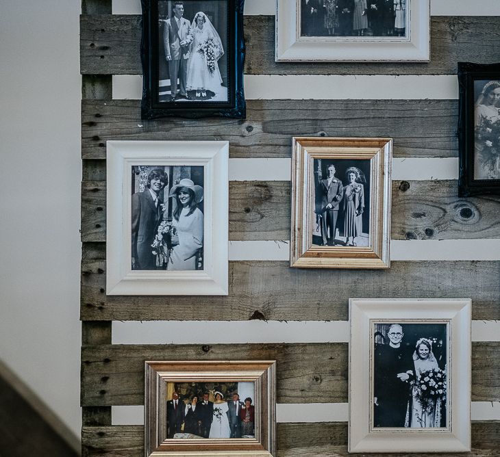 Vintage Wedding Photograph Display Wall