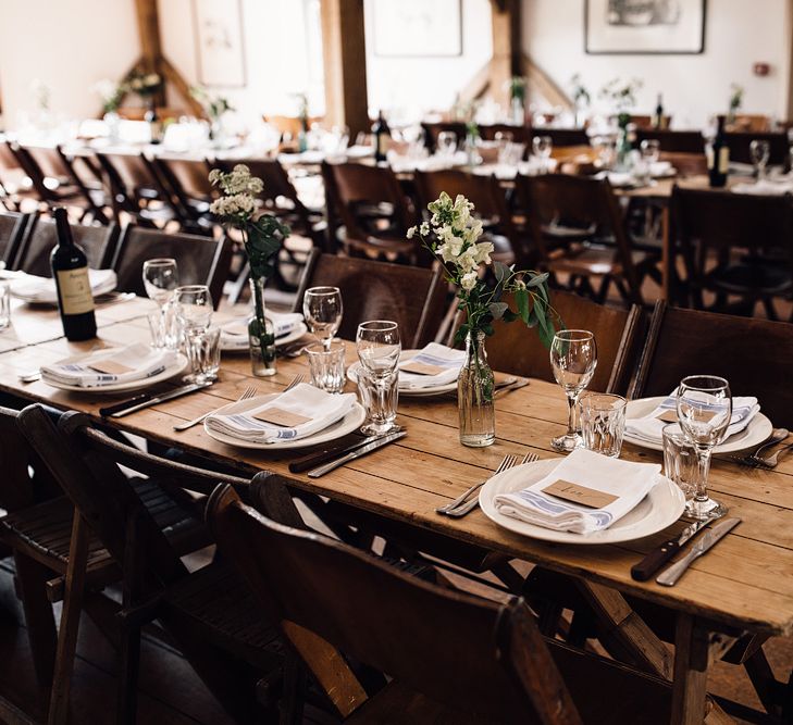 Tablescape | Rustic Barn Wedding at Nancarrow Farm, Cornwall | Samuel Docker Photography