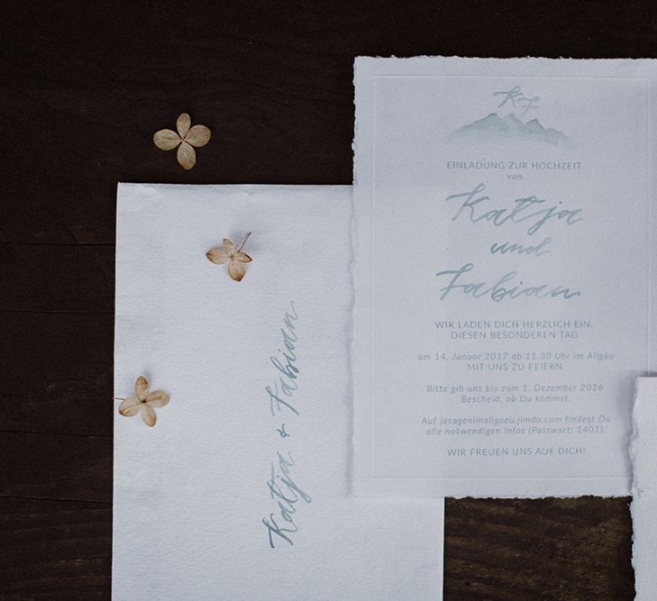 Grey Stationery For A Snowy Winter Wedding In Bavaria