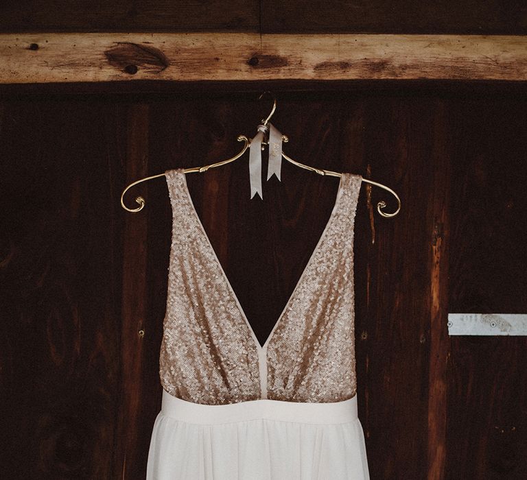 Sequin Bodice Bridal Gown by Truvelle