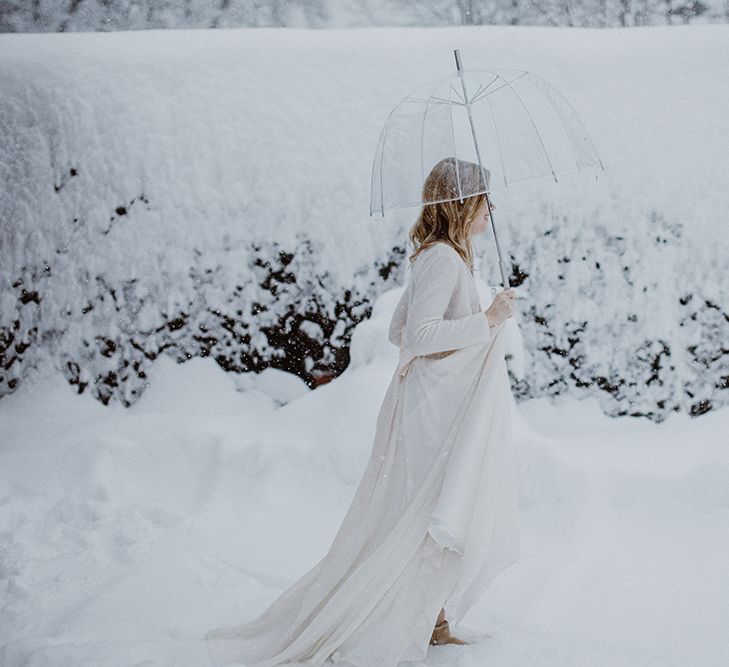 Snowy Winter Wedding In Bavaria With Bride In Truvelle