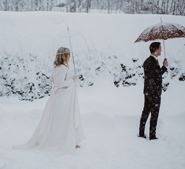 Snowy Winter Wedding In Bavaria With Bride In Truvelle