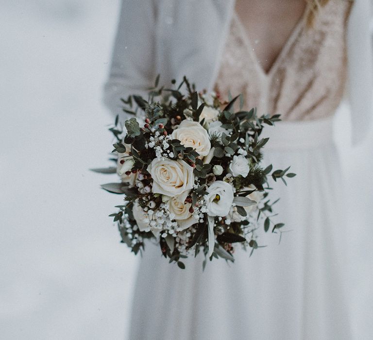 Snowy Winter Wedding In Bavaria With Bride In Truvelle