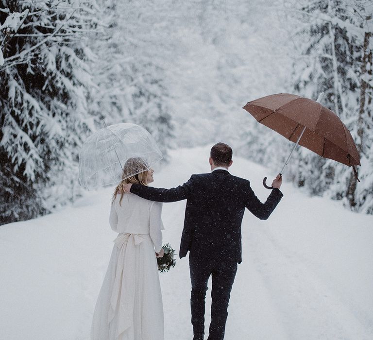 Snowy Winter Wedding In Bavaria With Bride In Truvelle