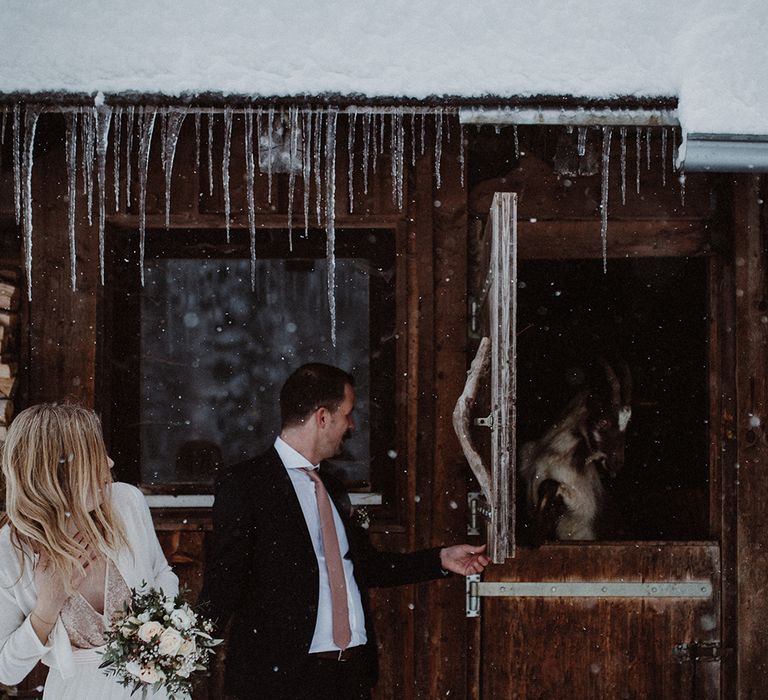 Snowy Winter Wedding In Bavaria With Bride In Truvelle