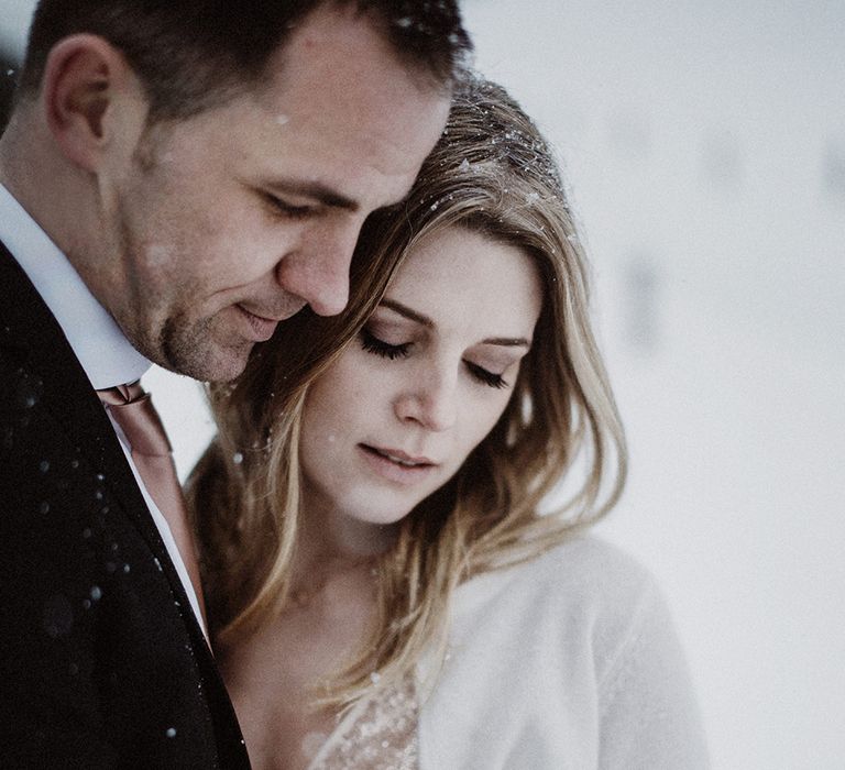 Snowy Winter Wedding In Bavaria With Bride In Truvelle