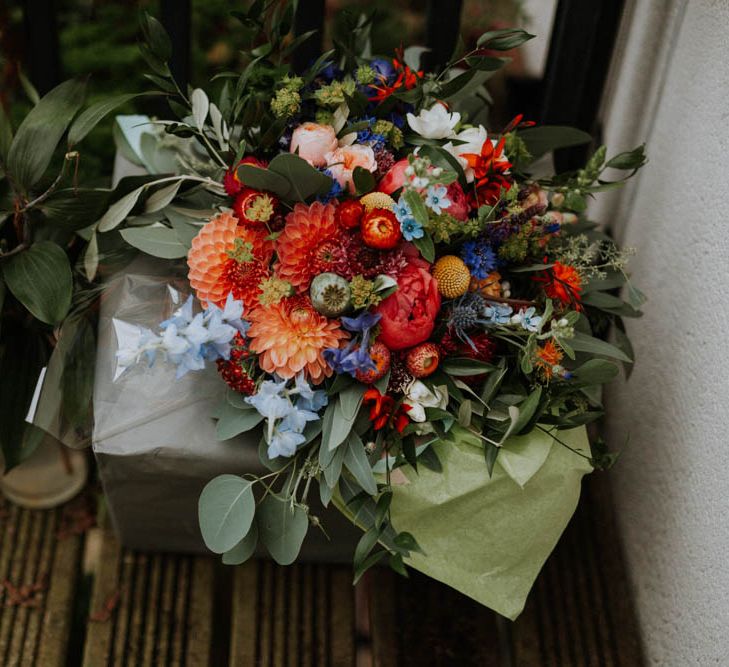 Wedding Bouquet | Colourful DIY Barn Wedding at The Manor Barn, Cambridge | Meghan Lorna Photography