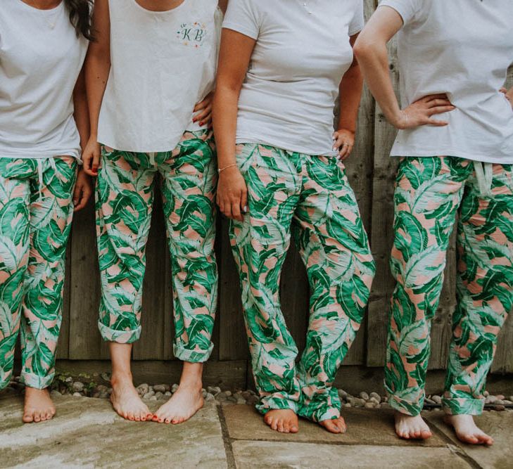 Matching Bridesmaid Getting Ready Robes | Colourful DIY Barn Wedding at The Manor Barn, Cambridge | Meghan Lorna Photography