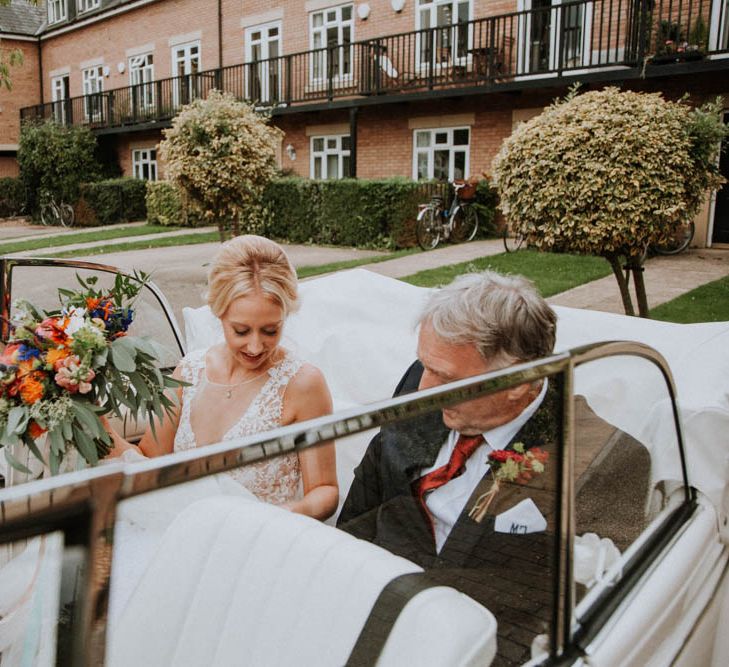 Bridal Entrance | Colourful DIY Barn Wedding at The Manor Barn, Cambridge | Meghan Lorna Photography