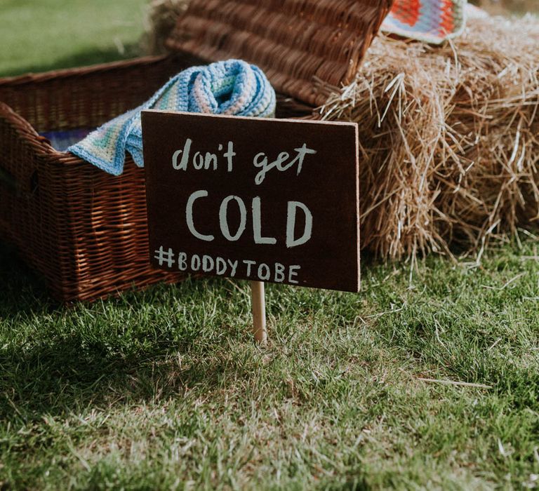 Blanket Basket | Colourful DIY Barn Wedding at The Manor Barn, Cambridge | Meghan Lorna Photography