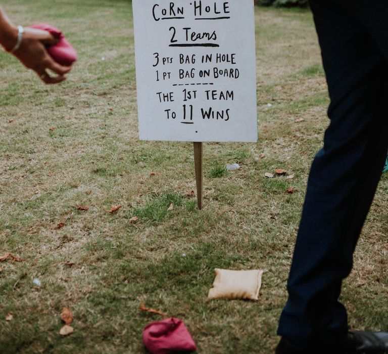 Garden Games | Colourful DIY Barn Wedding at The Manor Barn, Cambridge | Meghan Lorna Photography