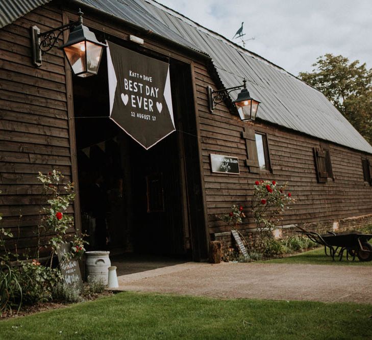 Wedding Banner | Colourful DIY Barn Wedding at The Manor Barn, Cambridge | Meghan Lorna Photography