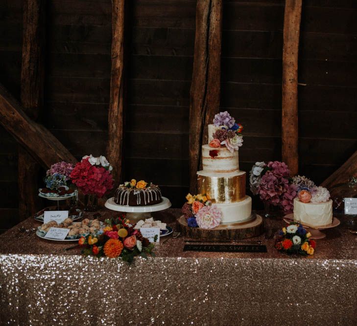 Dessert Table | Colourful DIY Barn Wedding at The Manor Barn, Cambridge | Meghan Lorna Photography