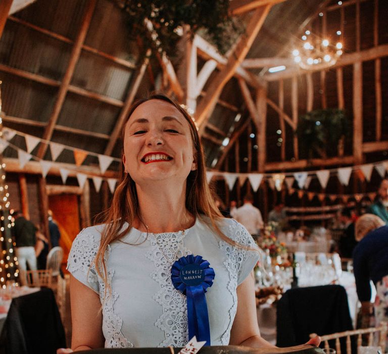 Prize Marrow Competition | Colourful DIY Barn Wedding at The Manor Barn, Cambridge | Meghan Lorna Photography