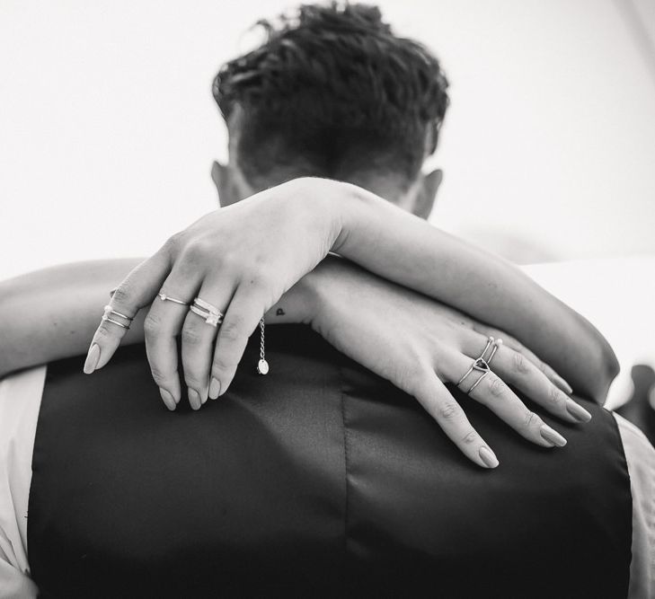 Bride in Self Portrait Dress | Groom in Navy Suit | PapaKåta Sperry Tent at Chafford Park in Kent Countryside | Eve Dunlop Photography | Roost Film Co.