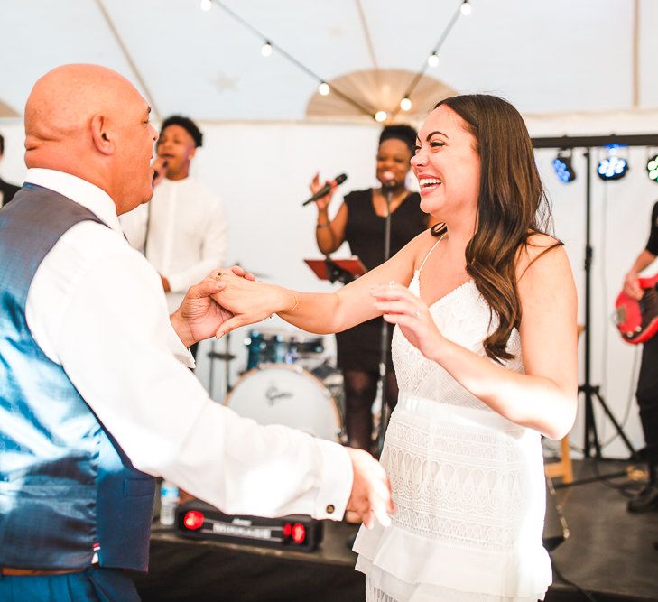 Bride & Father Dance | PapaKåta Sperry Tent at Chafford Park in Kent Countryside | Eve Dunlop Photography | Roost Film Co.