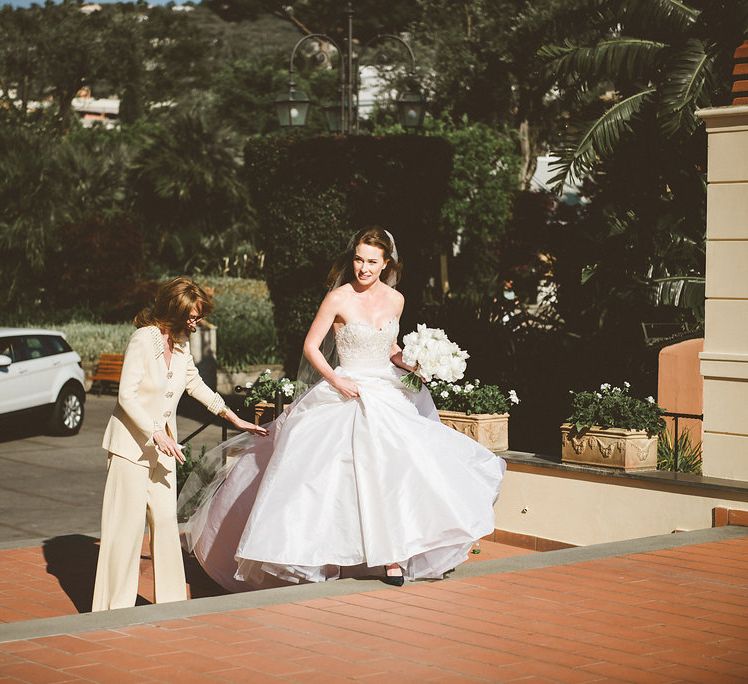 Beautiful Bride in Reem Acra Bridal Gown