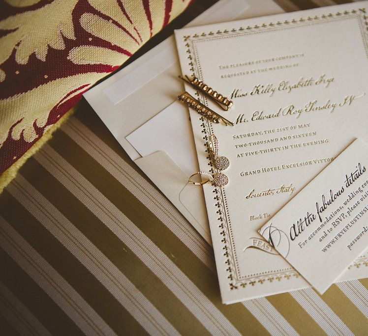 Elegant White & Gold Wedding Stationery