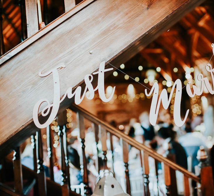 Just Married Bunting | Cooling Castle Barn Wedding | Michelle Cordner Photography